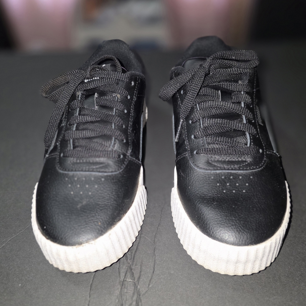 Puma Black Sneakers with White Soles